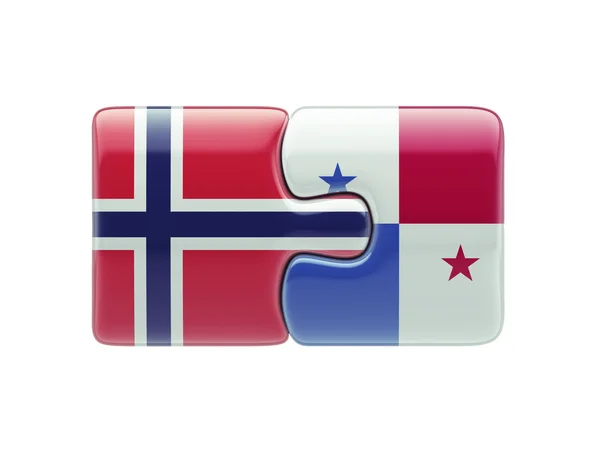 Conceito de Puzzle Panamá Noruega — Fotografia de Stock