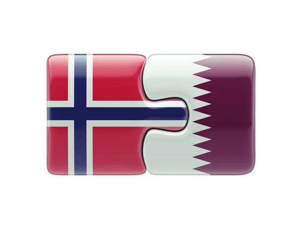 Qatar Noruega Puzzle Concepto — Foto de Stock