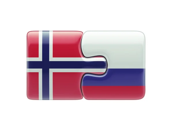 Rusia Noruega Puzzle Concepto — Foto de Stock