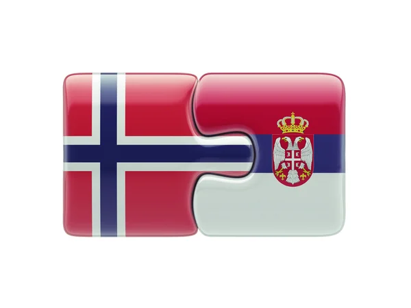 Serbia Noruega Puzzle Concepto — Foto de Stock