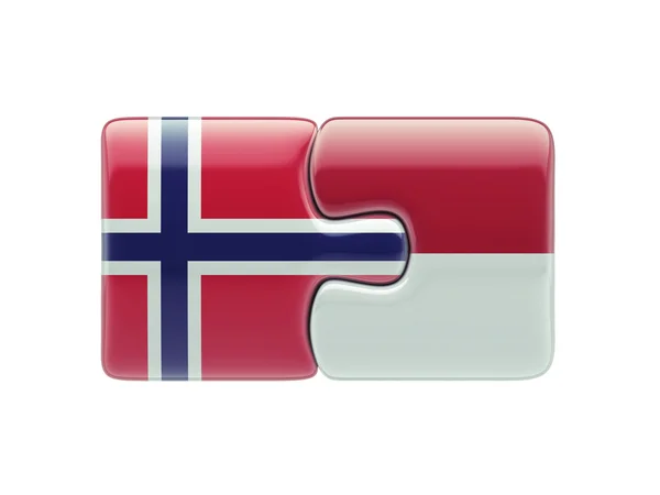 Indonesia Noruega Puzzle Concepto — Foto de Stock