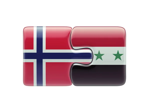 Syria Norway  Puzzle Concept — Stock Photo, Image