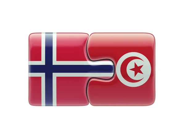 Tunisko Norsko logická koncepce — Stock fotografie