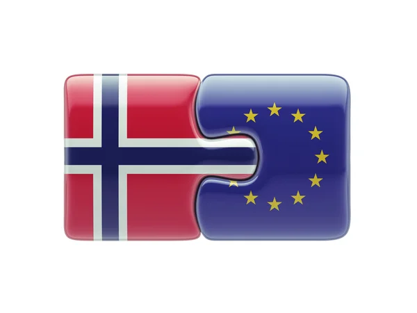 Europäische Union Norwegen Puzzle-Konzept — Stockfoto