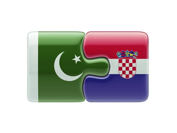 Pakistan Croatia Puzzle Konsep — Stok Foto