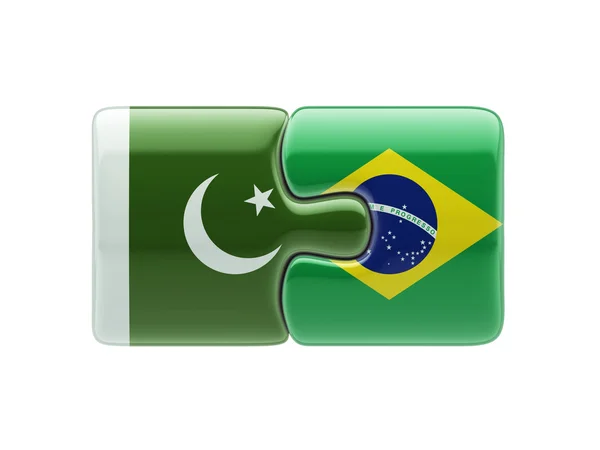 Pakistan Brazil  Puzzle Concept — Stock Photo, Image