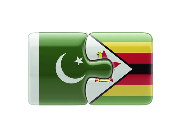 Pakistan Zimbabwe  Puzzle Concept — Stock Photo, Image