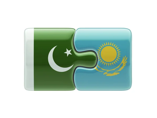 Konsep Puzzle Kazakhstan Pakistan — Stok Foto