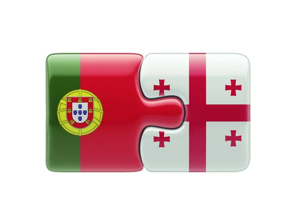 Portugalia Georgia Puzzle koncepcja — Zdjęcie stockowe