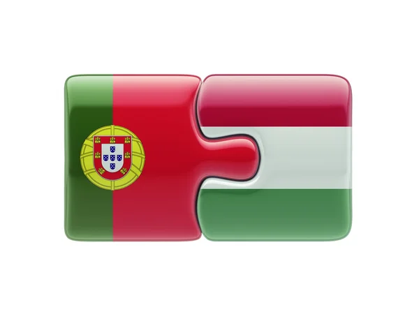 Portugal Hungary  Puzzle Concept — Stock Photo, Image