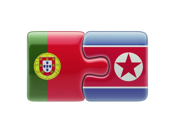 Portugal Corea del Norte Puzzle Concepto — Foto de Stock