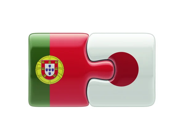 Portugal Japão Puzzle Concept — Fotografia de Stock