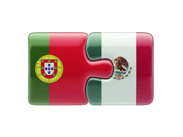 Portugal México Puzzle Concept —  Fotos de Stock