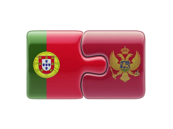 Portugal Montenegro Puzzle Concepto — Foto de Stock