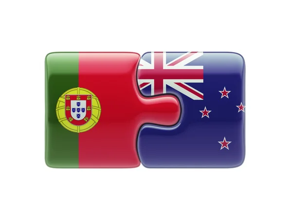 Portugal New Zealand  Puzzle Concept — Stock Photo, Image
