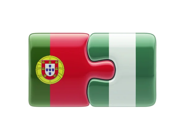 Portugal Nigeria  Puzzle Concept — Stock Photo, Image