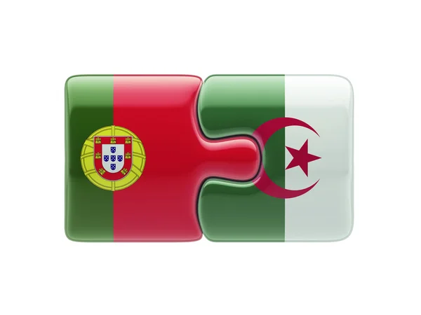 Portugal Argélia Puzzle Concept — Fotografia de Stock