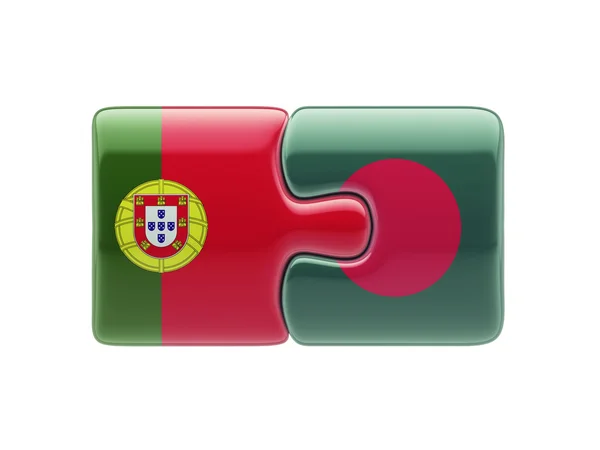 Conceito de quebra-cabeça de Bangladesh de Portugal — Fotografia de Stock