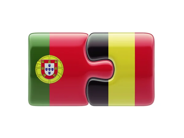 Portugal Bélgica Puzzle Concept — Fotografia de Stock