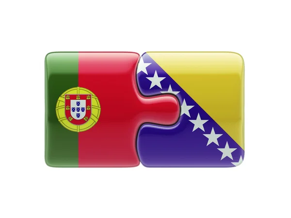 Portugal Bósnia e Herzegovina Puzzle Concept — Fotografia de Stock