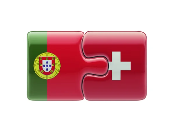 Portugal Suiza Puzzle Concepto — Foto de Stock