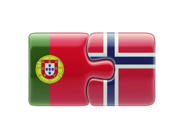 Portugal Norvège Puzzle Concept — Photo