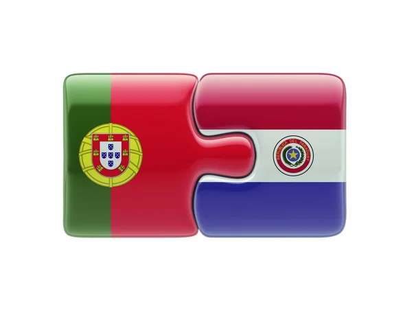 Paraguay Portugal Puzzle Concepto —  Fotos de Stock