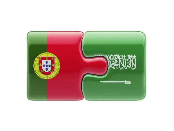 Saudiarabien Portugal pussel koncept — Stockfoto