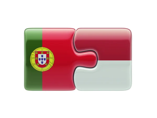 Indonesia Portugal  Puzzle Concept — Stock Photo, Image