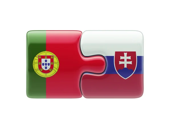 Slovaquie Portugal Puzzle Concept — Photo