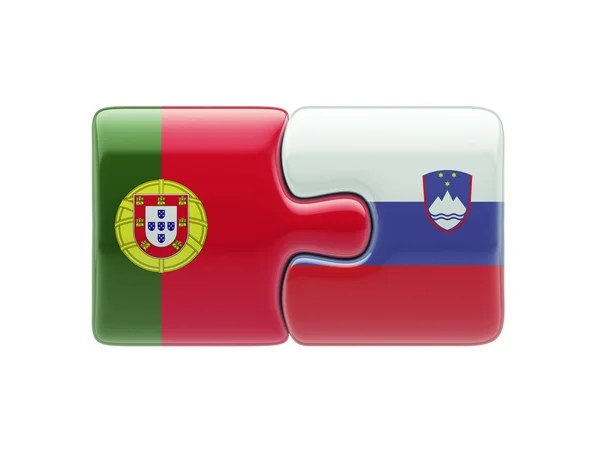 Eslovénia Portugal Puzzle Concept — Fotografia de Stock