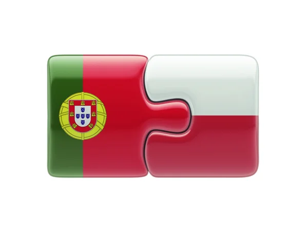 Poland Portugal  Puzzle Concept — Stock Photo, Image