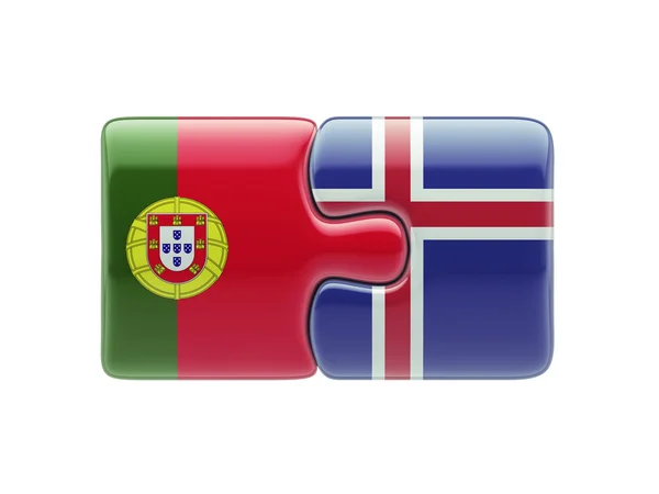 Islandia Portugal Puzzle Concepto — Foto de Stock