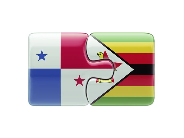 Panama Zimbabwe Puzzle-Konzept — Stockfoto