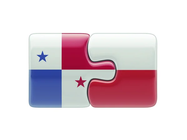 Poland Panama  Puzzle Concept — Stock Photo, Image