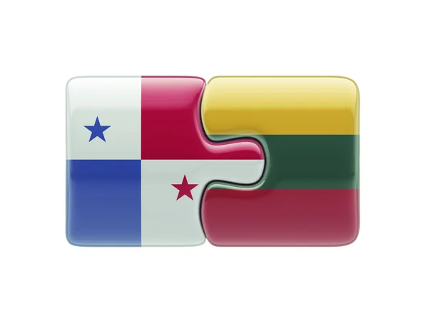 Lithuania Panama  Puzzle Concept — Stock Photo, Image