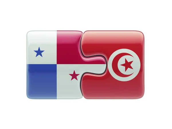 チュニジア パナマ パズル コンセプト — ストック写真
