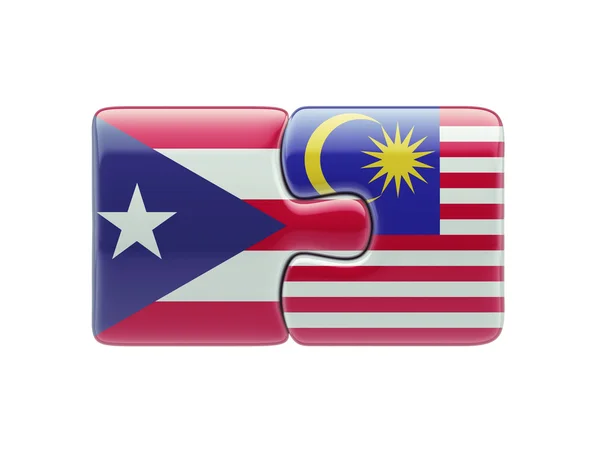 Puerto Rico Malaysia pussel koncept — Stockfoto