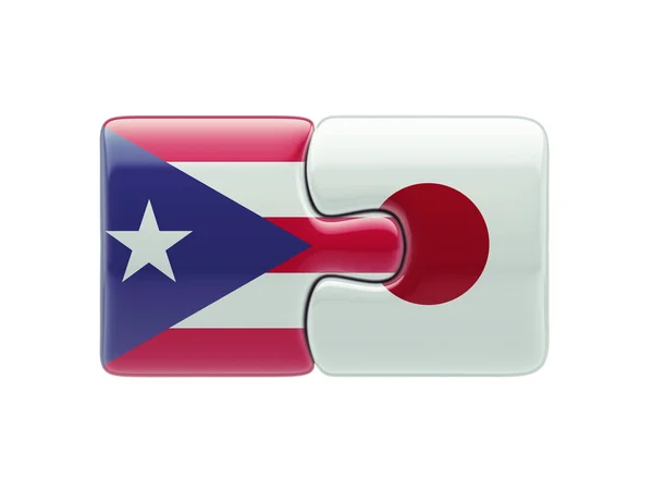 Puerto rico japan puzzle konzept — Stockfoto