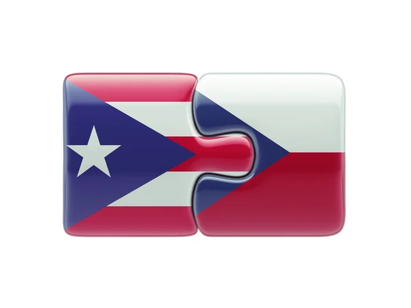 Portoryko Republika Czeska logiczne pojęcia — Zdjęcie stockowe