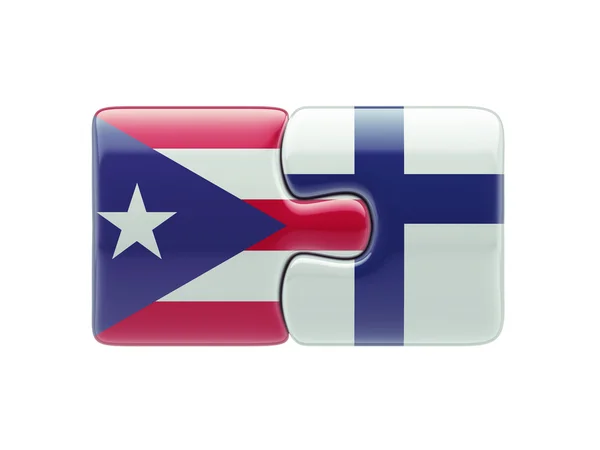 Puerto Rico Finlandia logiczne pojęcia — Zdjęcie stockowe