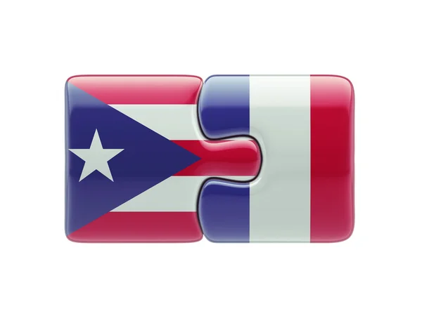 Puerto rico france puzzle-konzept — Stockfoto