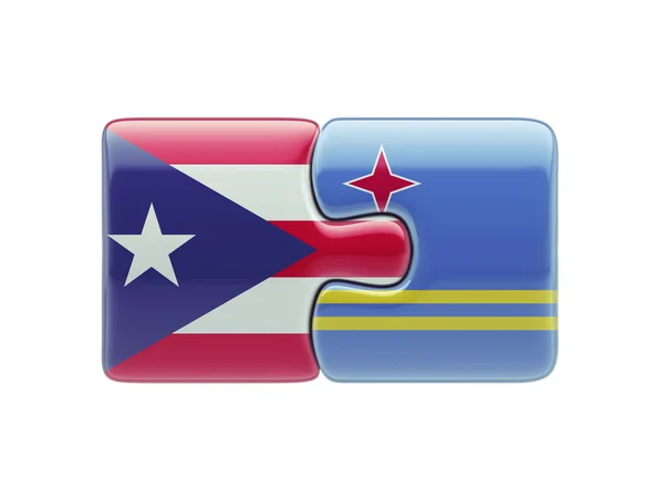 Concepto de Puzzle Aruba Puerto Rico — Foto de Stock