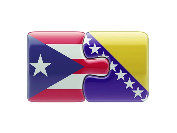 Puerto Rico Bosnia and Herzegovina  Puzzle Concept — Stock Photo, Image