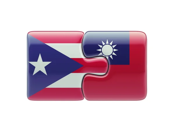Porto Rico Taiwan Puzzle Concept — Fotografia de Stock