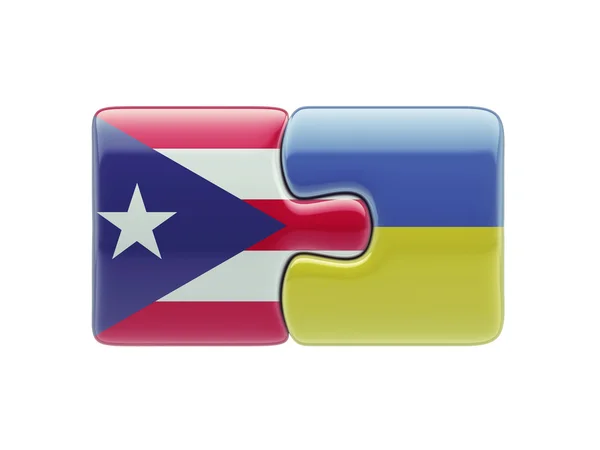 Puerto Rico Ukraina pussel koncept — Stockfoto