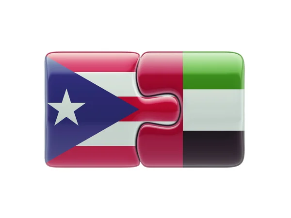 Puerto Rico United Arab Emirates  Puzzle Concept — Stock Photo, Image