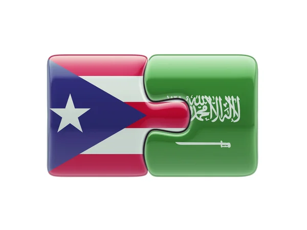 Saudi Arabia Puerto Rico  Puzzle Concept — Stock Photo, Image