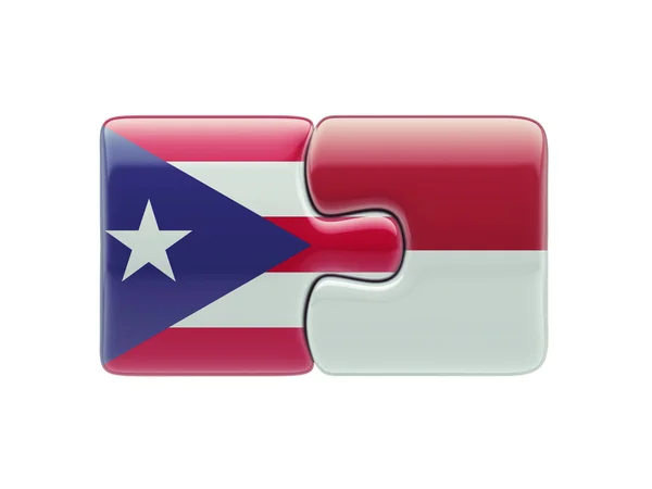 Indonesia Puerto Rico  Puzzle Concept — Stock Photo, Image