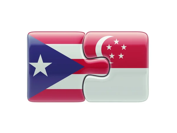 Concetto di Puzzle di Singapore Puerto Rico — Foto Stock
